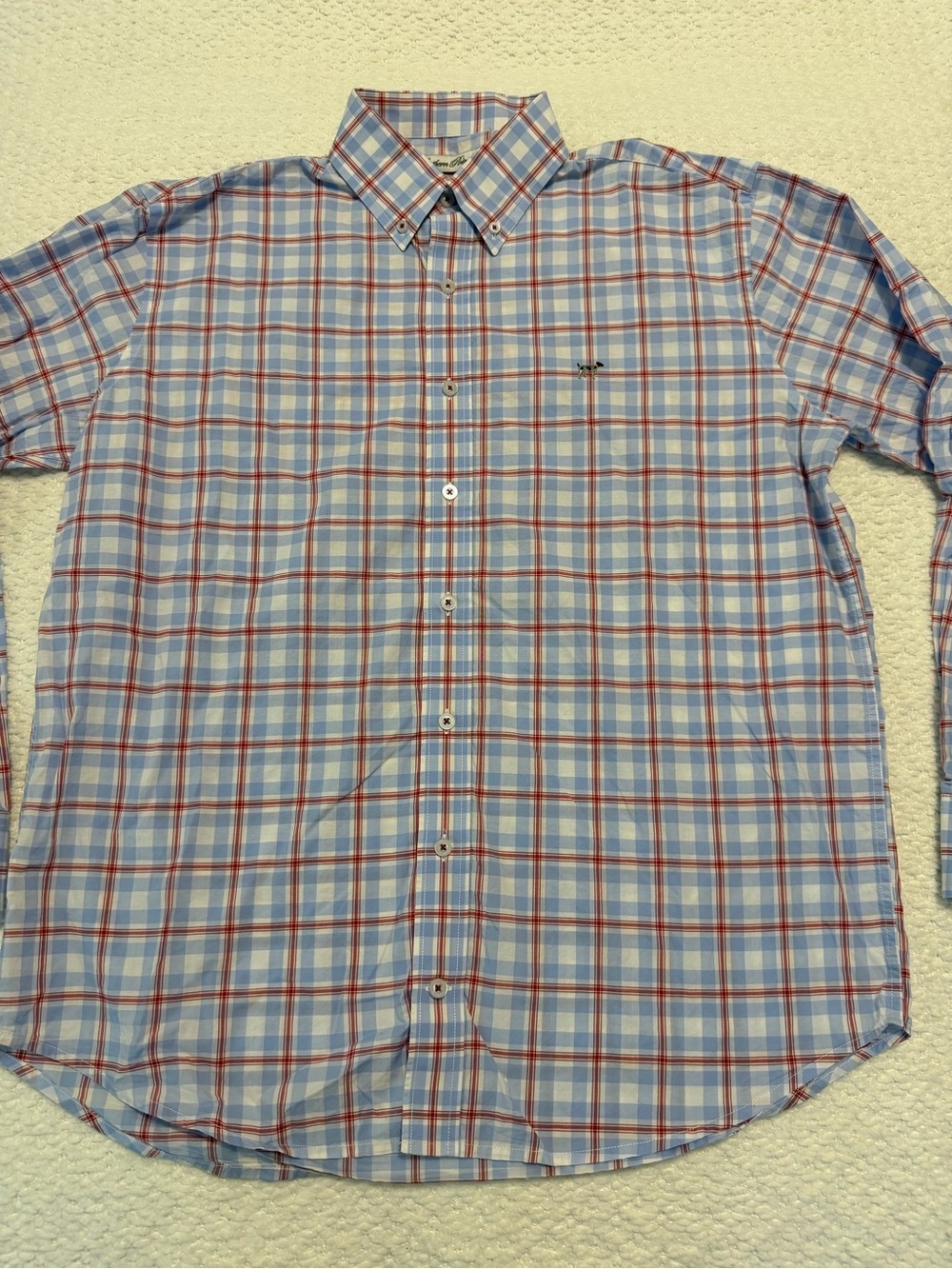Southern Point Co. The Hadley Shirt Long Sleeve Light Blue Plaid Men’s Size M